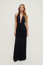 Robe maxi en maille à pois - Harana