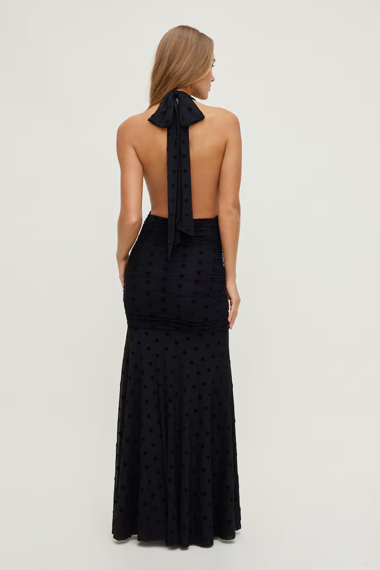Robe maxi en maille à pois - Harana