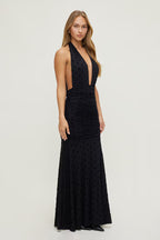 Robe maxi en maille à pois - Harana