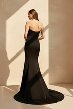 Robe longue noir coupe sirène bustier - Harana