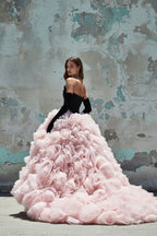 Robe longue black & pink en tulle - Harana