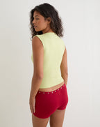 Top ajusté à décolleté plongeant vert pistache - Harana