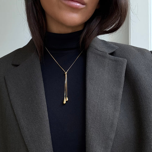 Collier slider doré ajustable avec cristal - Harana