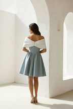 Robe courte coupe trapèze avec nœud - Harana