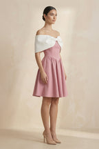 Robe courte coupe trapèze avec nœud - Harana