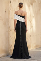Robe longue black & white avec fente - Harana