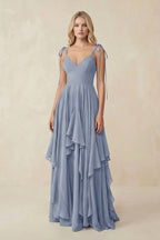 Robe demoiselle d’honneur twilight longue à fines bretelles sans manches effet drapé - Harana