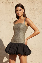 Robe courte doré à corset - Harana
