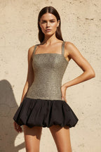 Robe courte doré à corset - Harana