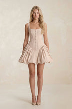 Robe courte champagne à corset - Harana