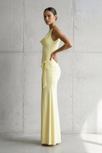Robe longue avec fente effet drapé - Harana