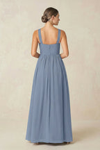 Robe demoiselle d’honneur neptune longue dos nu sans manches avec fente - Harana
