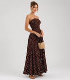 Robe longue à pois dos nu - Harana