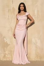 Robe longue rose coupe sirène - Harana
