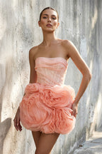Robe courte bustier effet drapé - Harana