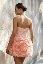 Robe courte bustier effet drapé - Harana