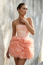Robe courte bustier effet drapé - Harana