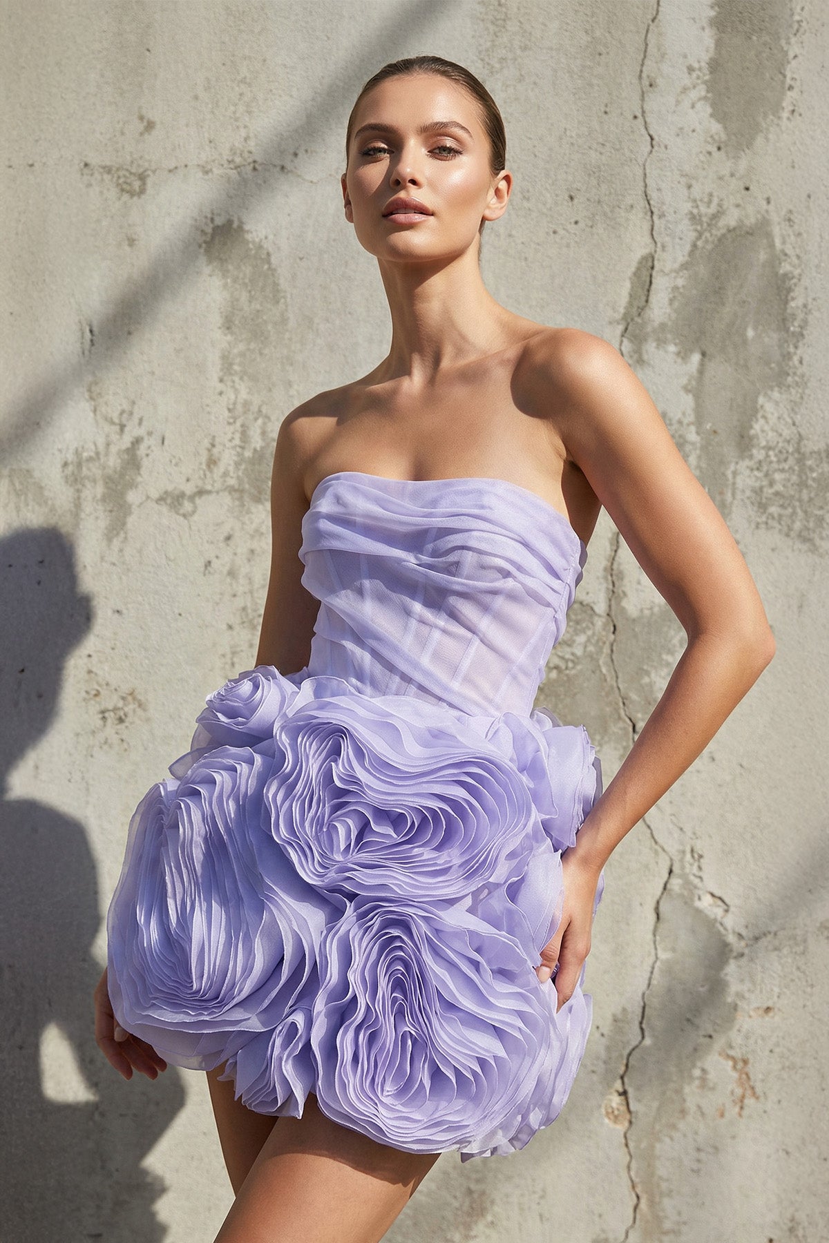 Robe courte bustier effet drapé - Harana