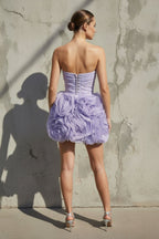 Robe courte bustier effet drapé - Harana