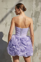 Robe courte bustier effet drapé - Harana