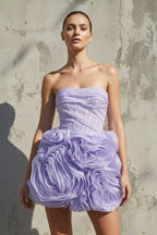 Robe courte bustier effet drapé - Harana