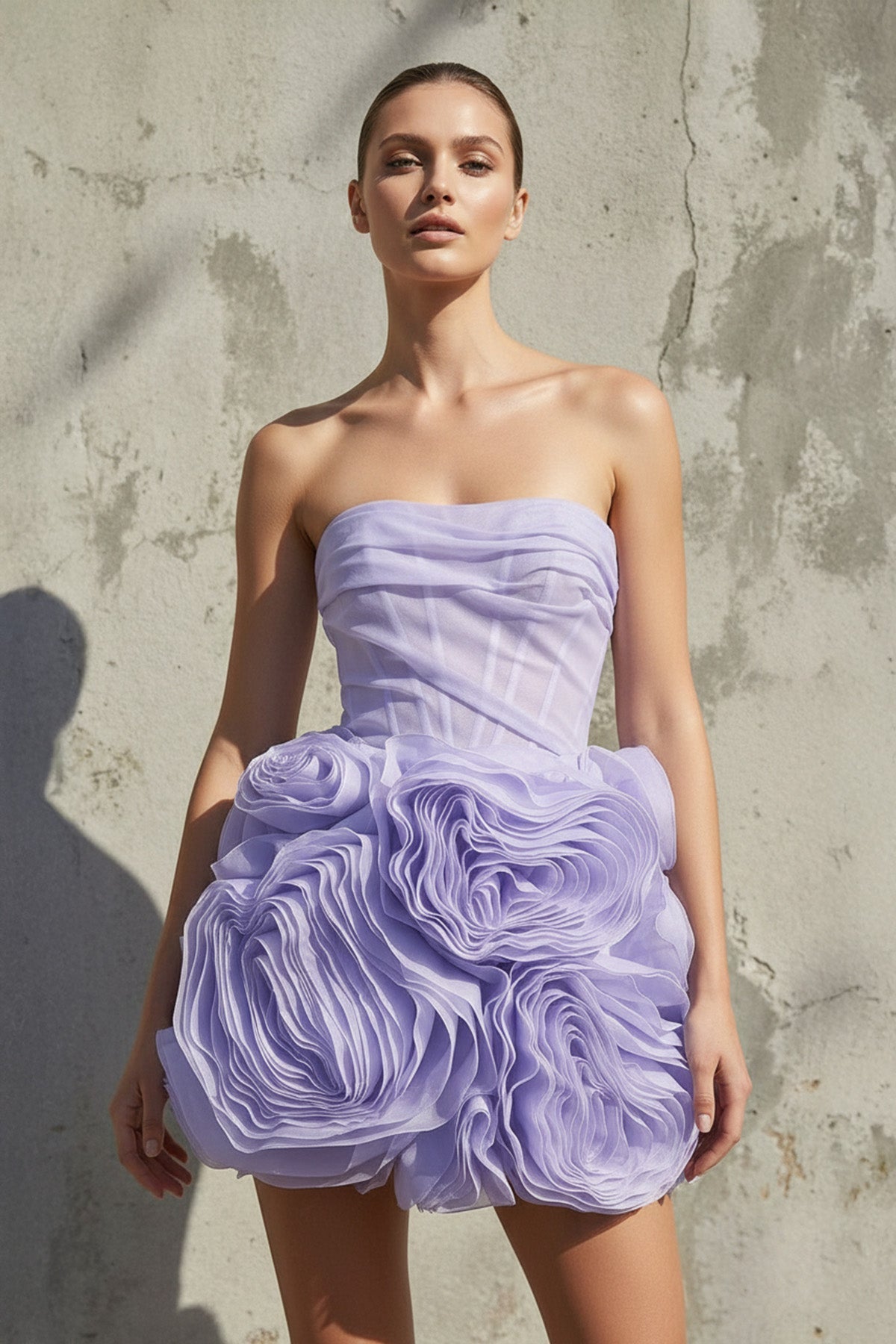 Robe courte bustier effet drapé - Harana