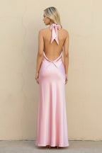 Robe longue rose dos nu - Harana