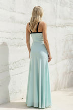 Robe longue aqua dos nu avec nœud - Harana