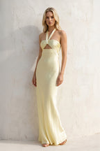 Robe longue jaune dos nu - Harana