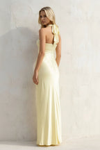 Robe longue jaune dos nu - Harana