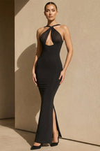 Robe longue noir dos nu - Harana