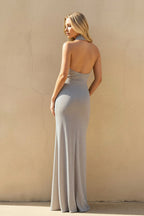 Robe longue argenté dos nu - Harana
