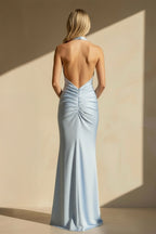 Robe longue dos nu plissée - Harana