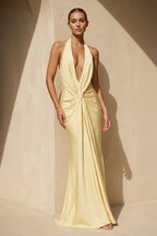 Robe longue dos nu plissée - Harana