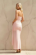 Robe longue dos nu effet drapé - Harana