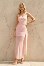 Robe longue dos nu effet drapé - Harana