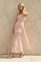 Robe longue dos nu effet drapé - Harana