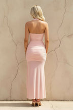 Robe longue dos nu effet drapé - Harana