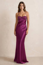 Robe longue satinée dos nu - Harana