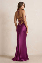 Robe longue satinée dos nu - Harana