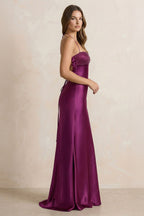 Robe longue satinée dos nu - Harana