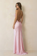 Robe longue satinée dos nu - Harana