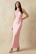Robe longue rose dos nu - Harana