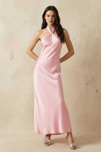 Robe longue rose dos nu - Harana