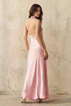 Robe longue rose dos nu - Harana