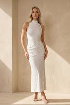 Robe midi blanc perlée - Harana