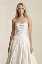 Robe de mariée ivoire trapèze bustier sans manches - Harana
