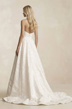 Robe de mariée ivoire trapèze bustier sans manches - Harana