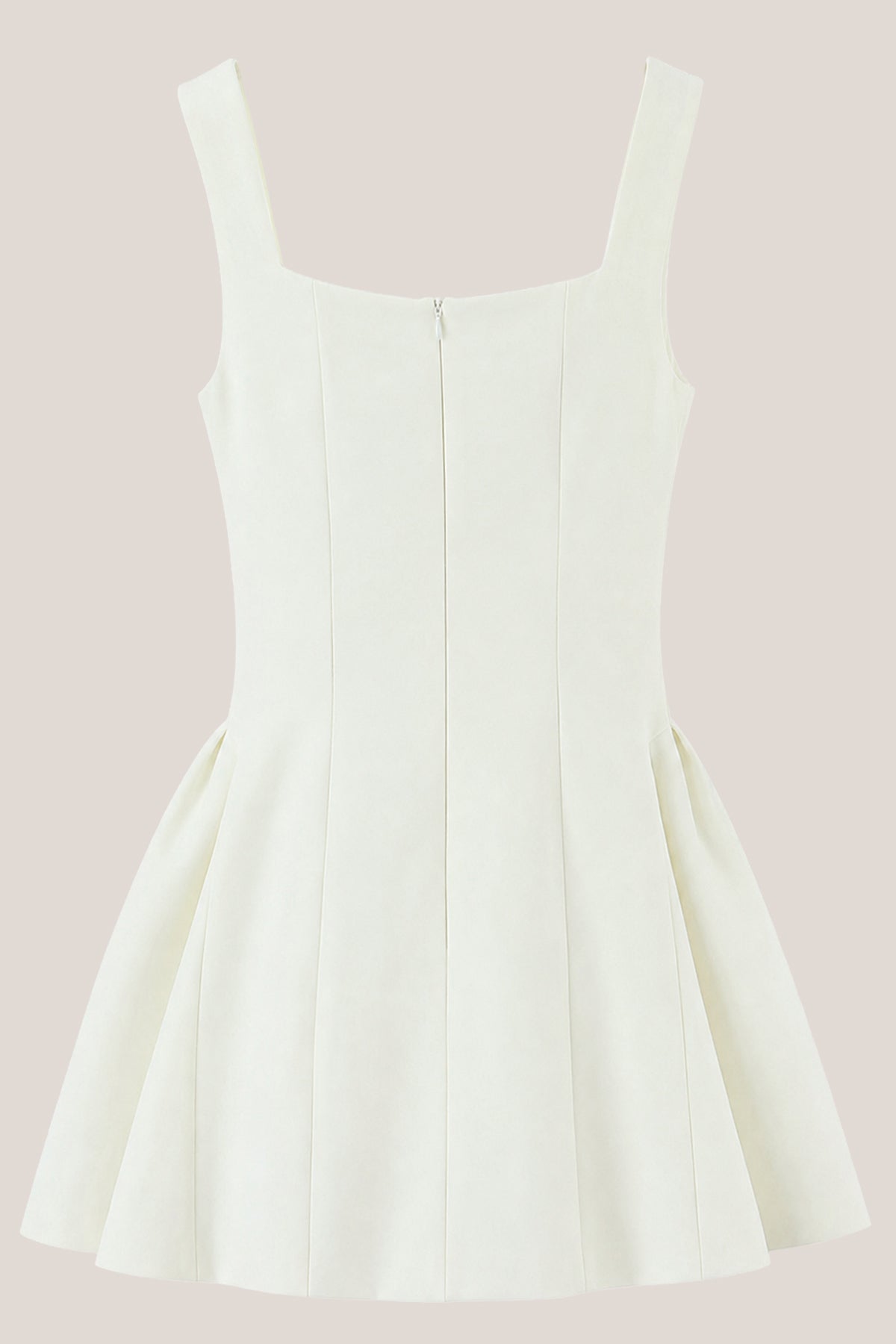 Robe blanche courte en dentelle et coton coupe trapèze à encolure arrondie - Harana