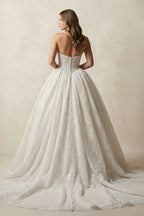 Robe de mariée ivoire courte bustier sans manches à corset - Harana